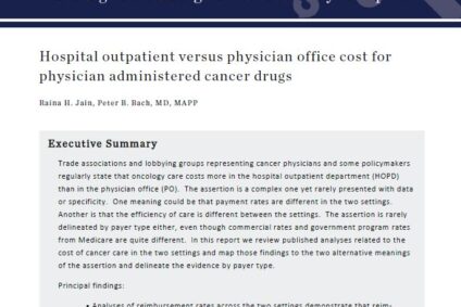 Hospital Outpatient versus Doctor Office Cost for Physician Administered Cancer Drugs